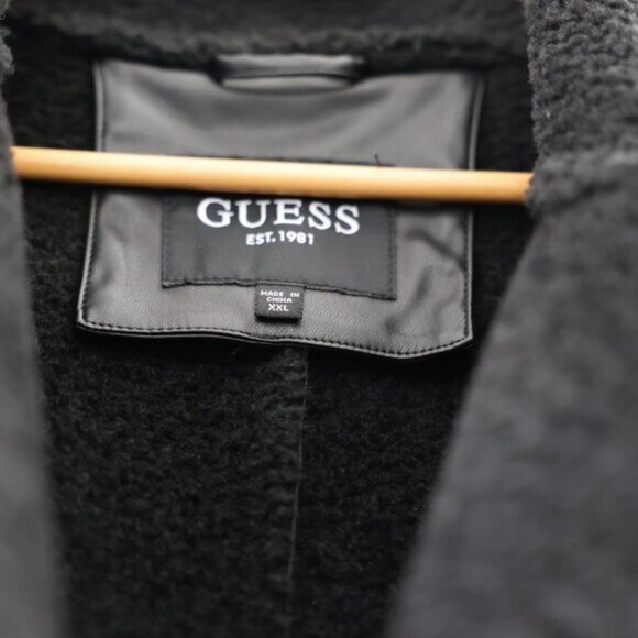 Guess men's trench coat faux fur black size XXL MSRP $350. - Picture 9 of 12